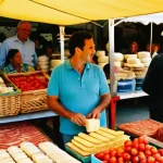 식자재 원산지 정보 확인 - **Prompt 1: A Bustling Spanish Farmer's Market Scene**
    "A vibrant and bustling Spanish farmer's ...
